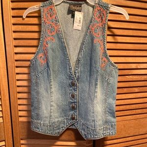 Cattlelac Ranch Blue Denim Jean Vest